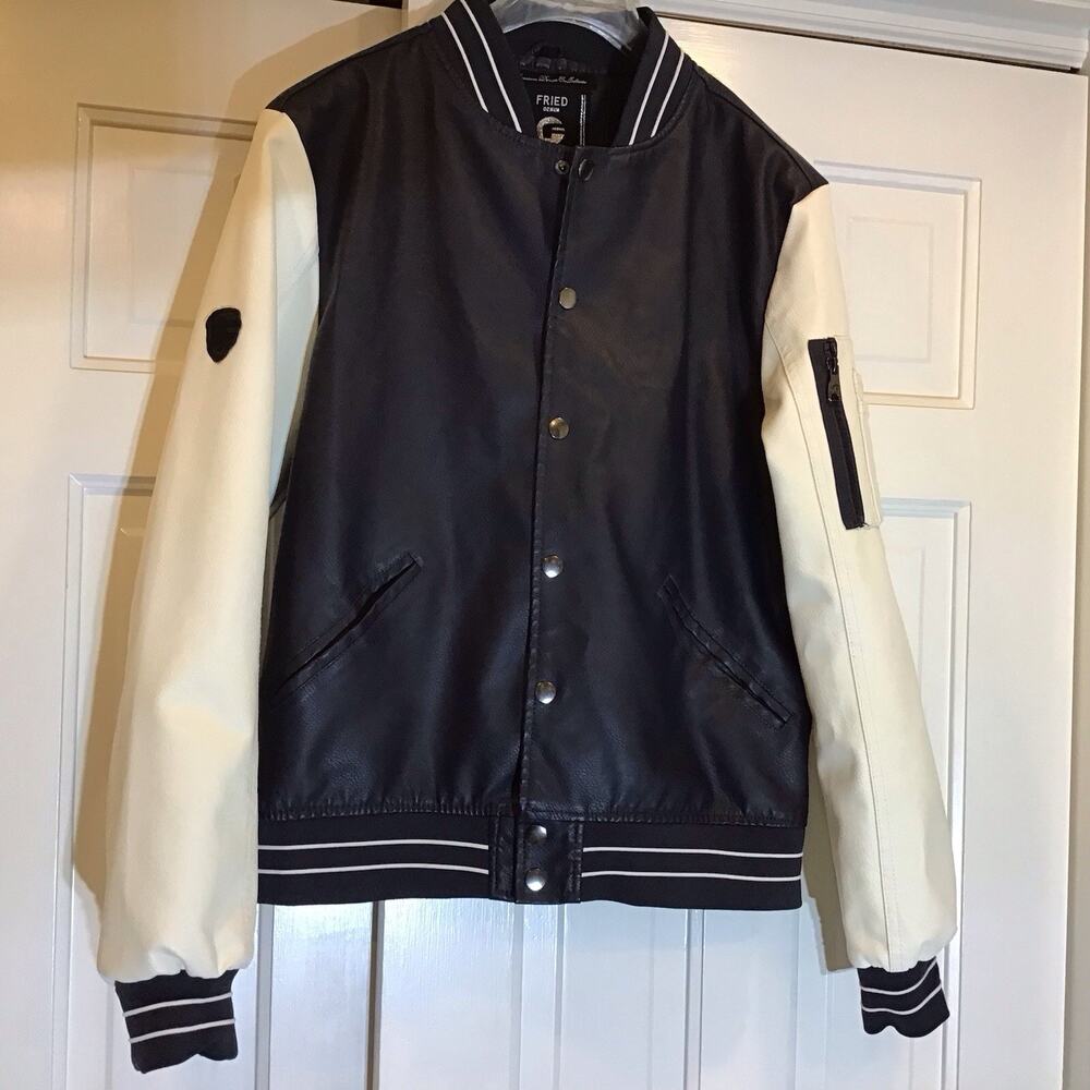 Fried Denim NYC Men’s Varsity Bomber Jacket SzM Casual Streetwear Frat Blokecore